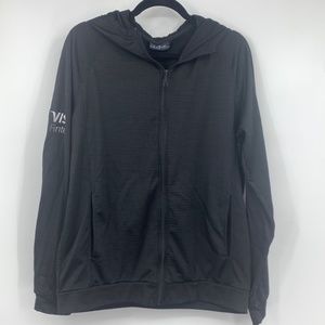 Fossa mens medium jacket hoodie front full zip black activewear pockets